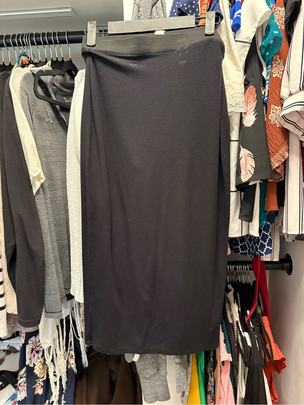 Old Navy Black Midi Pencil Skirt